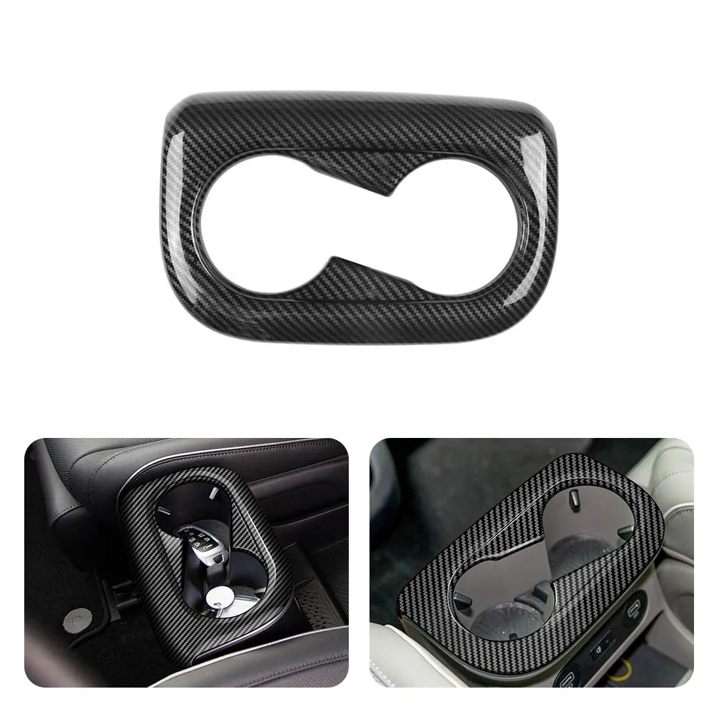 

Carbon Fiber Center Console Water Cup Holder Cover Trim Pattern ABS Decoration Cover Trim Stickers For Hyundai Ioniq 5