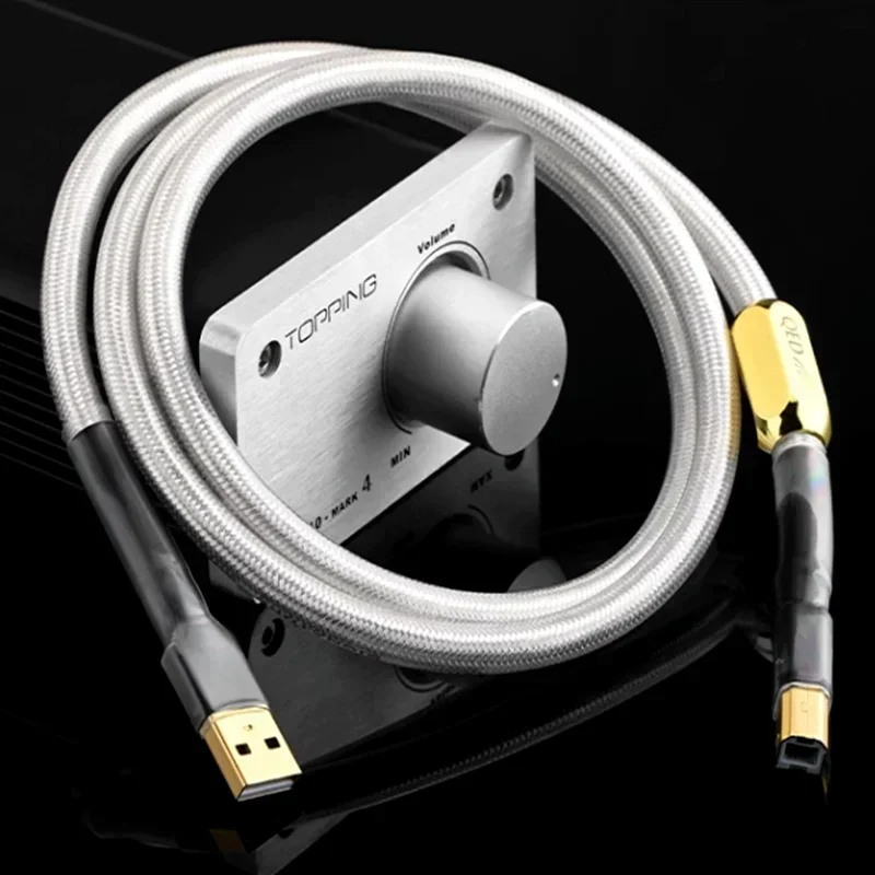 Высококачественный USB-кабель OTG посеребренный медный HiFi A-B для декодера звуковой