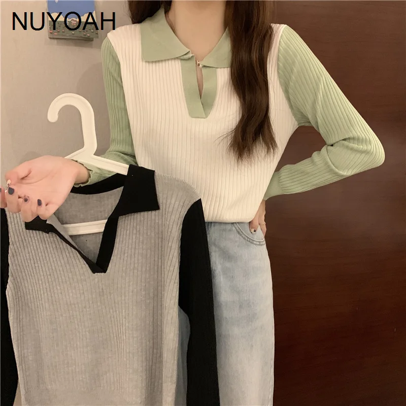 

Женская трикотажная рубашка с V-образным вырезом и длинным рукавом