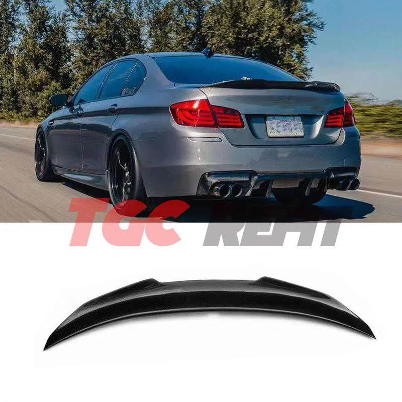 

For BMW 5 Series F10 F18 PSM Style Real Carbon Fiber Rear Tail Wing Trunk Lip Spoiler Car Products Exterior Parts