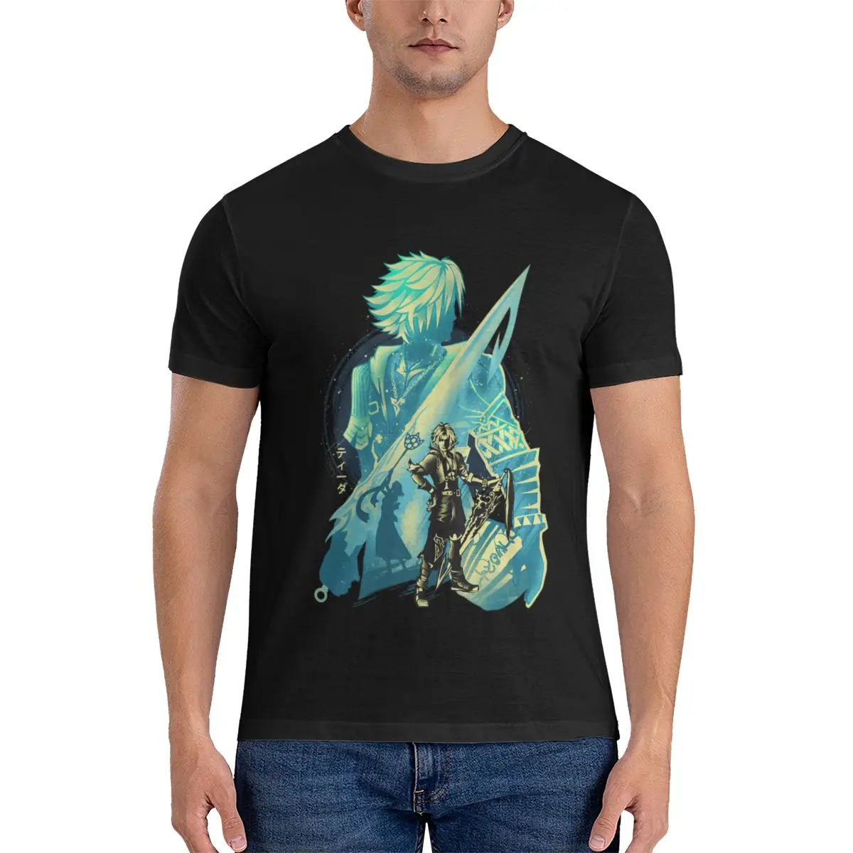 Фото Футболка Blitzball Player Tidus V2 Lazy Style, двусторонняя, в нишевом уличном стиле, тонкая, для лета, хлопковая. №5