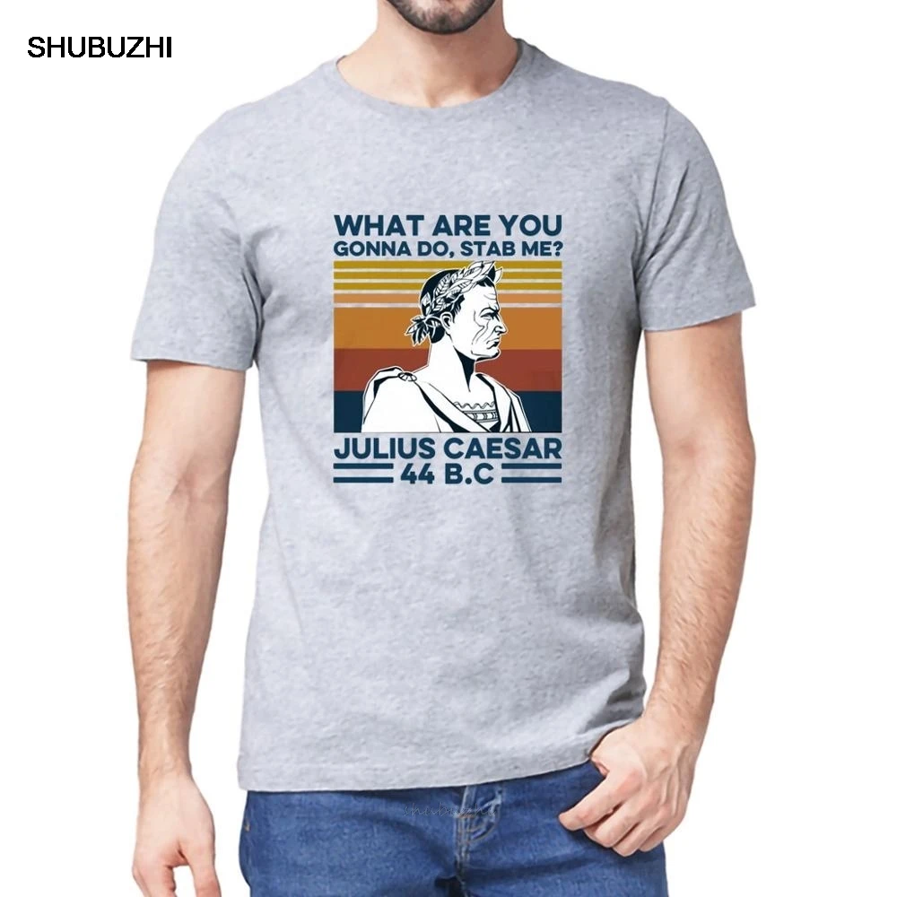 

NEW Summer What are you gonna do Stab me Julius Caesar 44 BC Vintage Men's cotton T-Shirt Humor women Shirt Tops tee 3XL