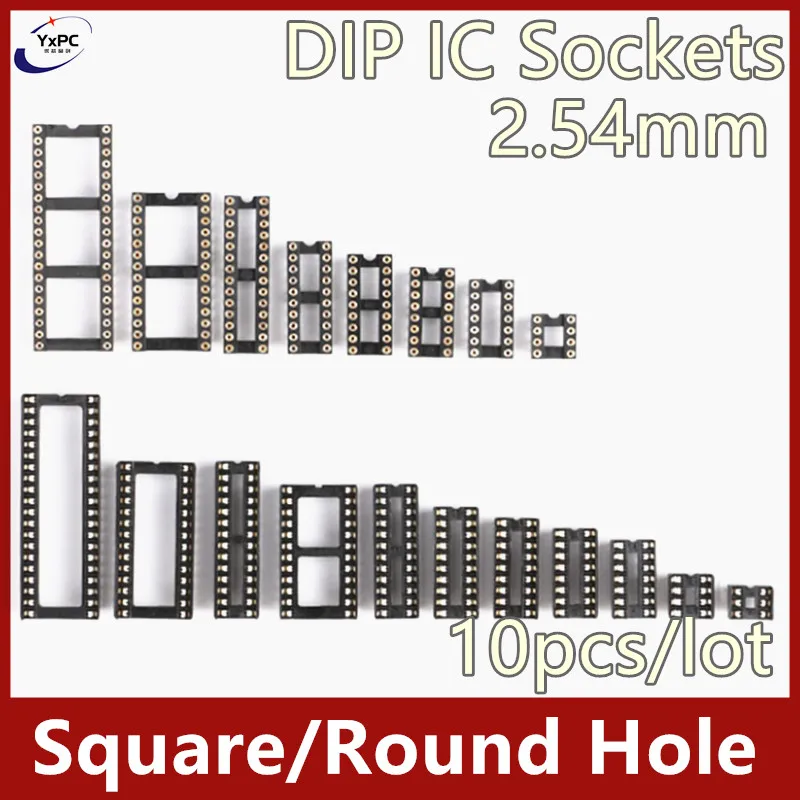 

10PCS IC Sockets DIP20 DIP28 DIP40 DIP6 DIP8 DIP14 DIP16 DIP18 pins Connector DIP Socket 6 8 14 16 18 20 24 28 40 pin