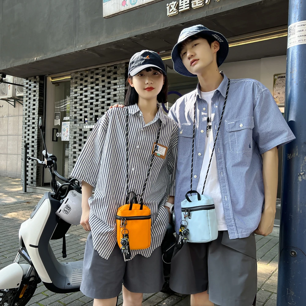 

Casual Crossbody Bags Street Hip Hop Messenger Bags Zipper Nylon Crossbody Bag Small Pendant for Outdoor Shopping