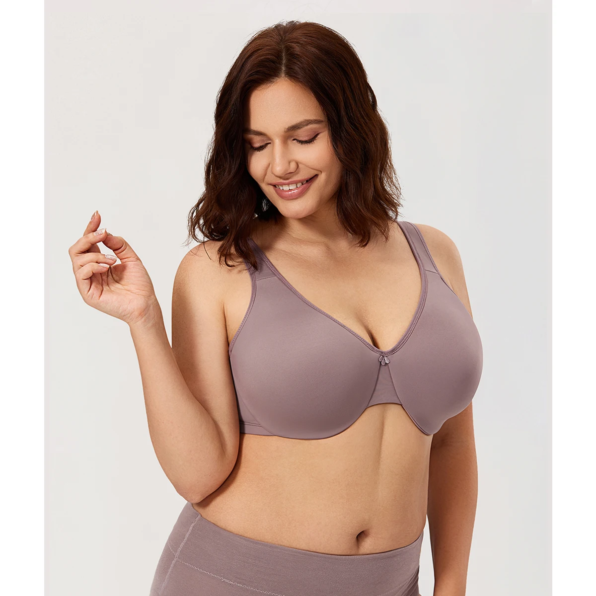 Smooth Full Minimizer Bra Figure Large Busts Underwire Embroidery Seamless Soft Bra Plus Size For Women Wide Strap Lingerie