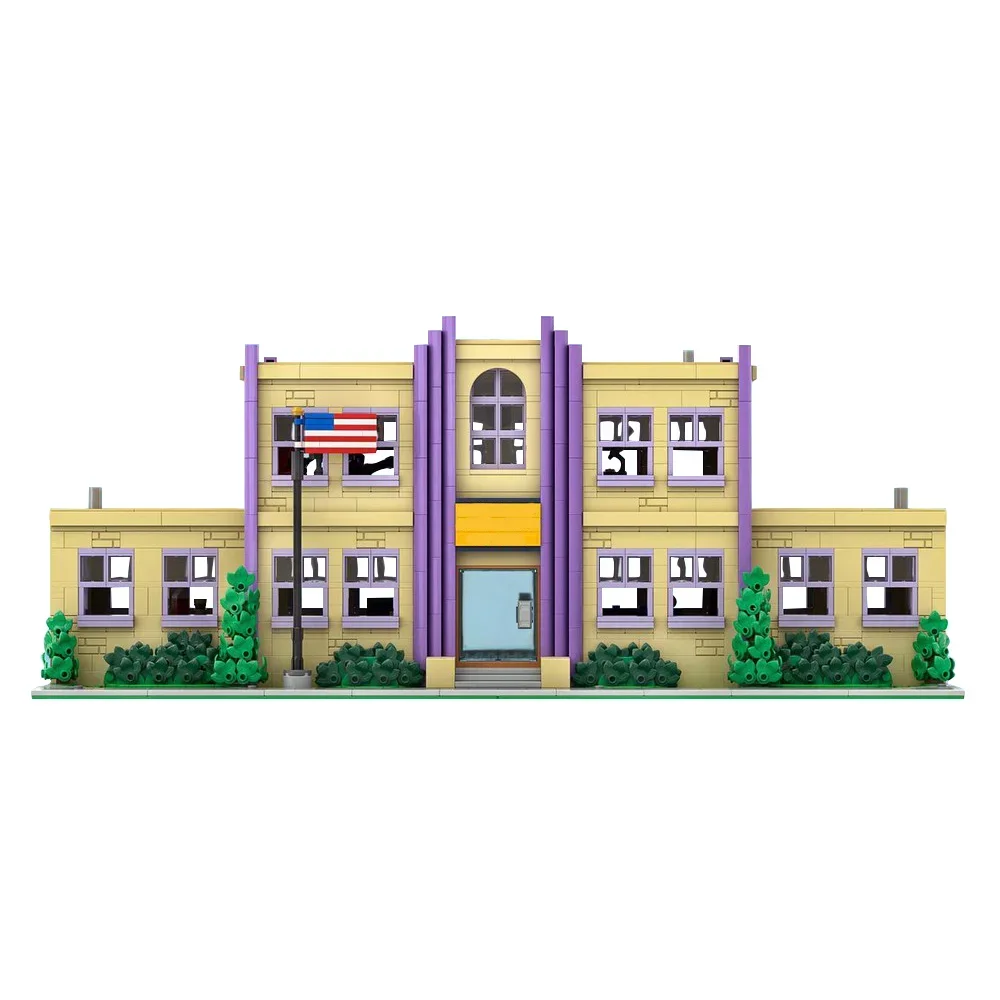 MOC Springfield архитектура для начальной школы набор строительных блоков дома