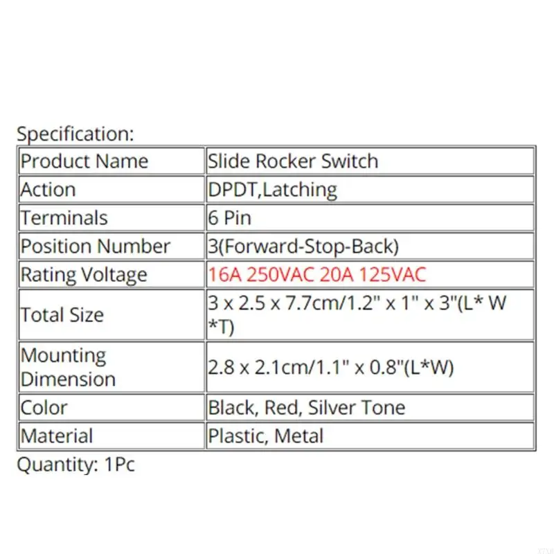 X7xb Передняя стоп-списка DPDT 6pin Latching Slide KCD4-604-6P Аксуары автомобильного
