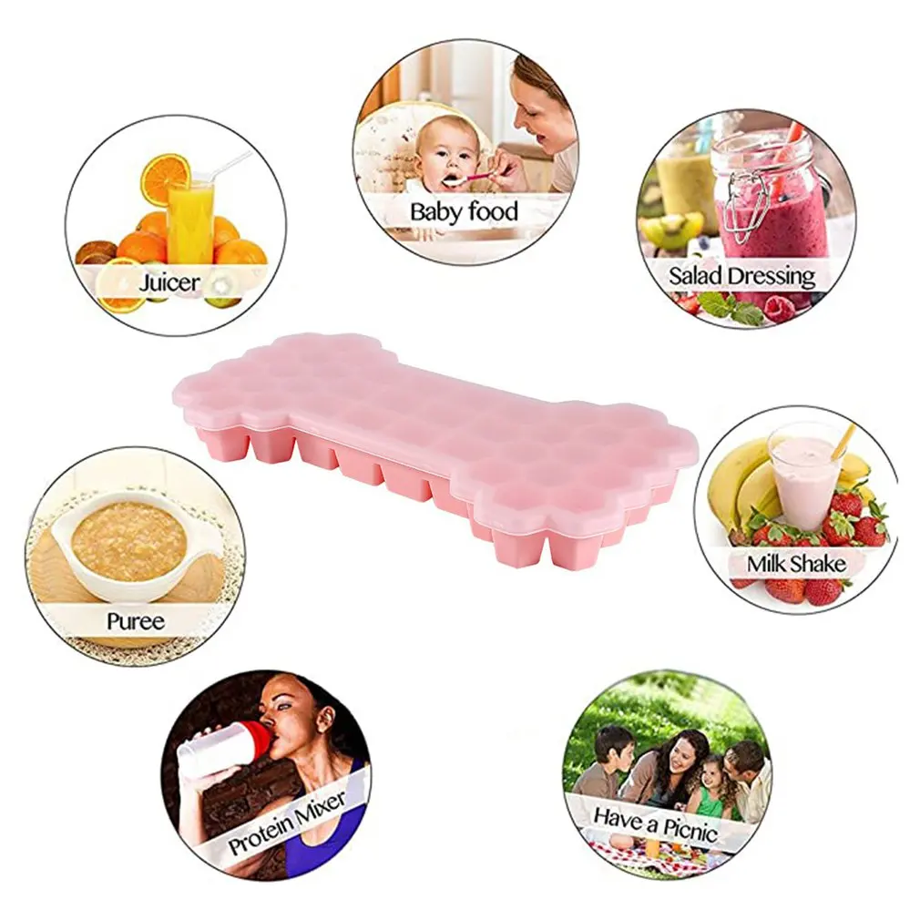 

Silicone Ice Cube Tray Honeycomb Ice Cube Mold Flexible Silicone Ice Molds For Whiskey Cocktail Kitchen Accessories