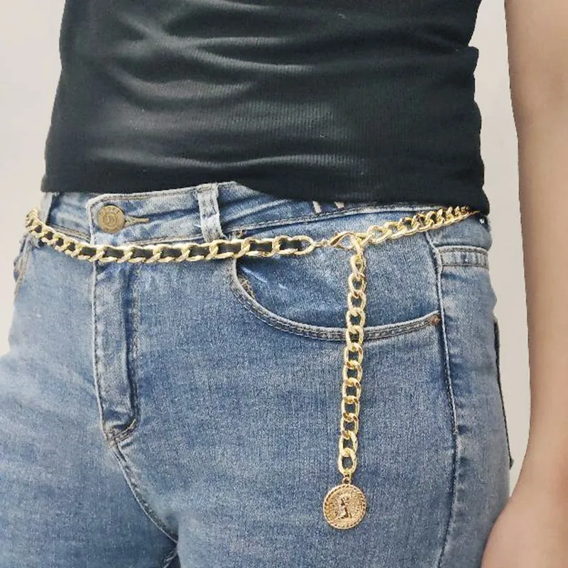 

Waist Chain Female Decoration with Skirt Retro Fashion Multilayer Body Chain Simple Chain Wear Flannelette Belt Wholesale