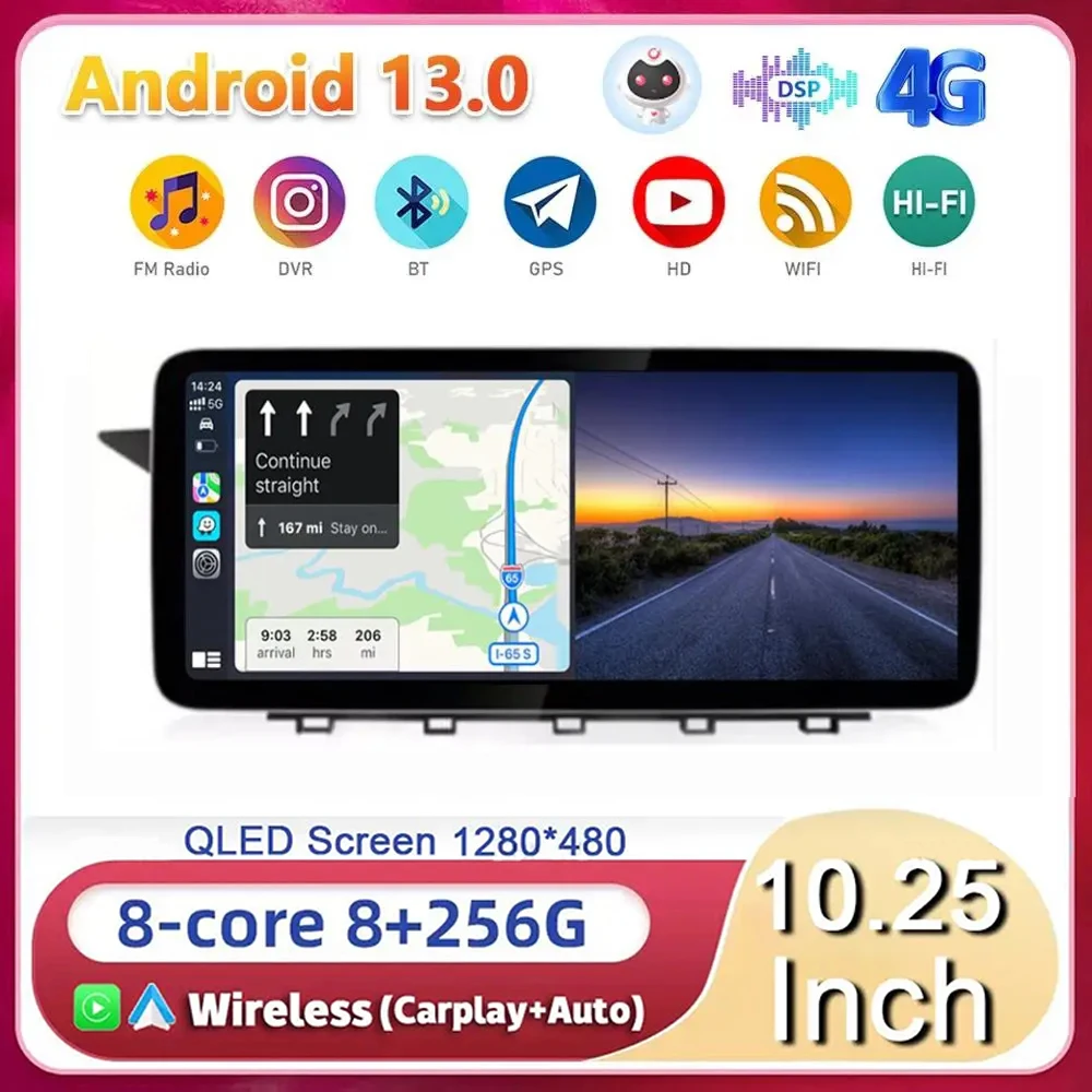 

10.25" Android13 Car Radio Multimedia Player For Mercedes Benz GLK X204 2009 2010 2011 2012 2013 2014 2015 Stereo Carplay DSP 4G