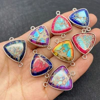 natural stone color triangle stone pendant 22x29mm diy made for men and women charm necklace earrings bracelet connector