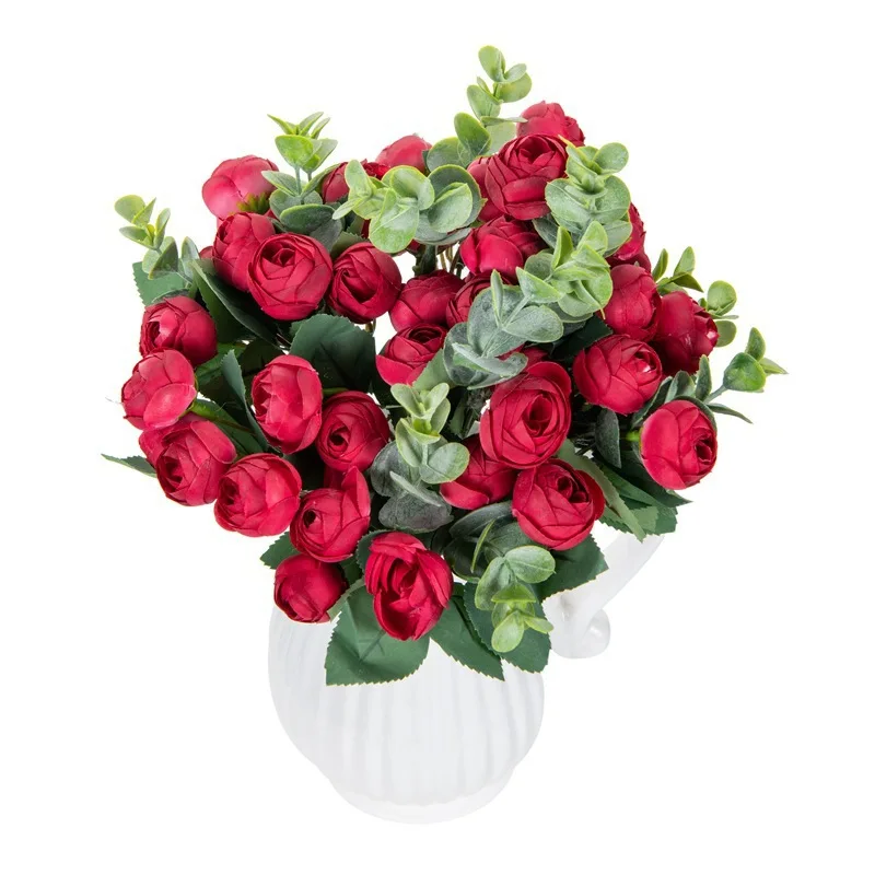 

1pcs 2pcs NEW Artificial plant Eucalyptus rose branches used for home garden wedding decoration flower bouquet center piece