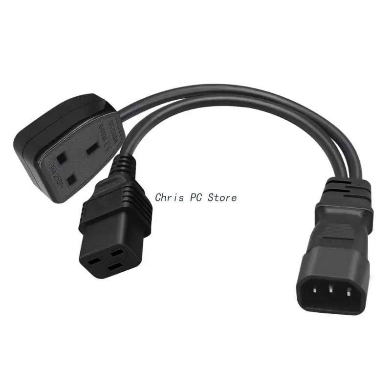 

H8WA 3Pin Connector IEC320-C14 to IEC320-C19+UK13A Converter Power Cable Cord Wire