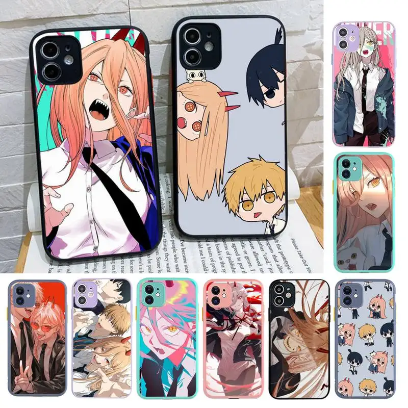 

Chainsaw Man Anime Phone Case for iPhone 14 11 12 13 Mini Pro Max 8 7 Plus X XR XS MAX Translucent Matte Cover