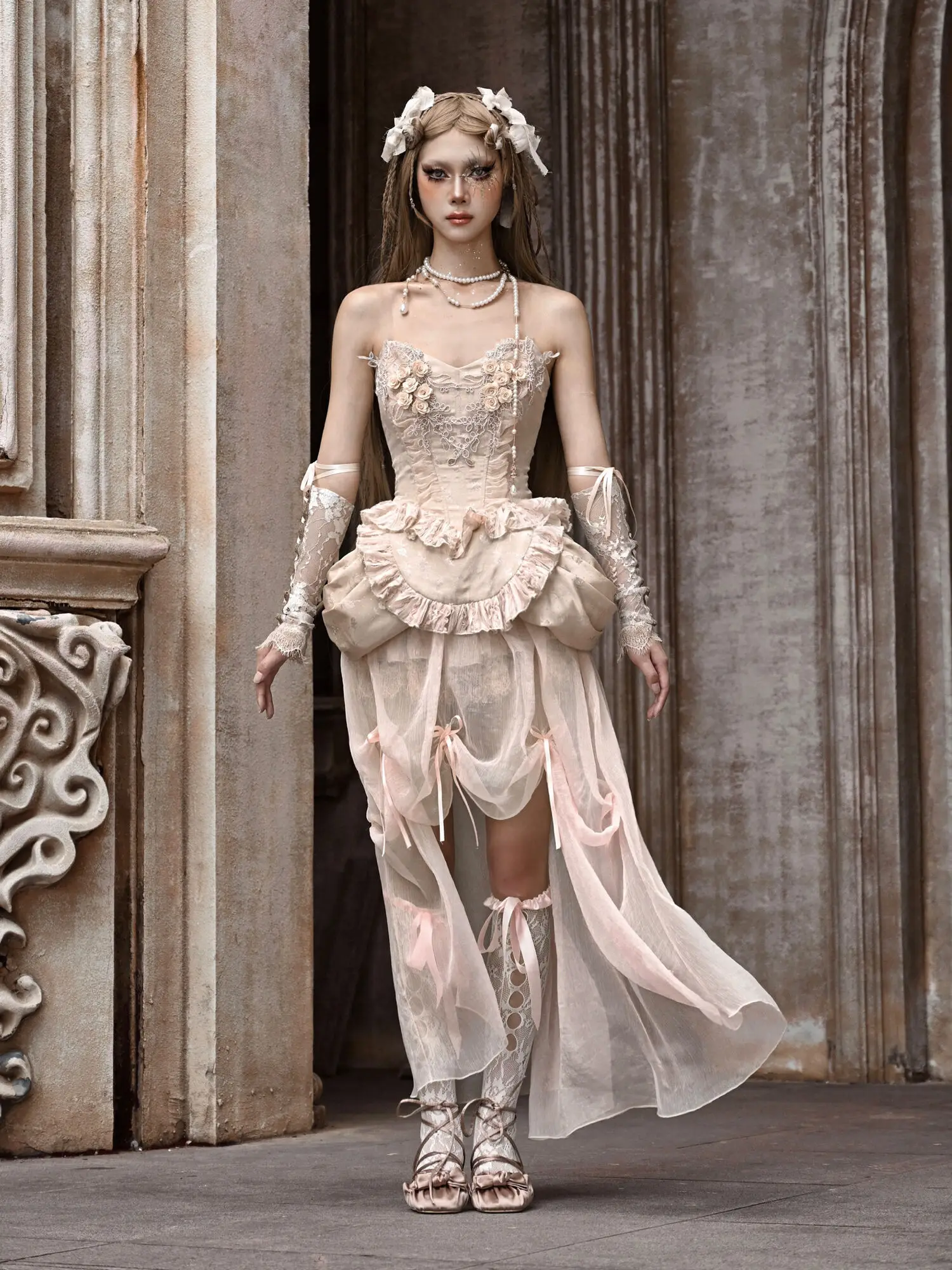 Классическое Свадебное платье в стиле &quotЛолита&quot классическое тяжелой