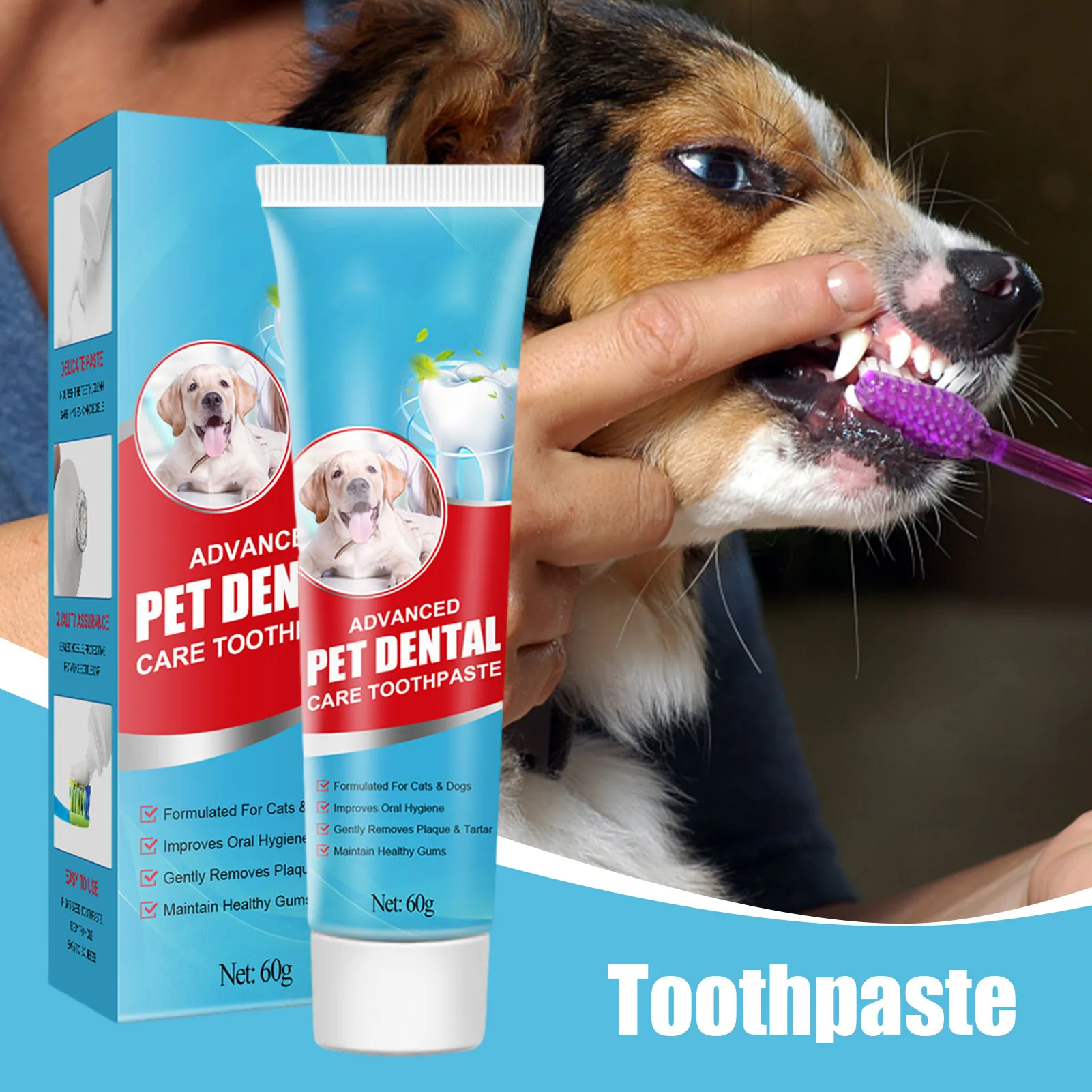 

Dog Toothpaste Pet Teeth Brushing Cleaning Bad Breath Promote Fresh Breath 2 Oz Cat Dental Care Tooth Paste Prevent Tartar