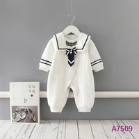 childrens clothing 2022 winter new baby conjoined naval academy style baby thickened warm romper romper
