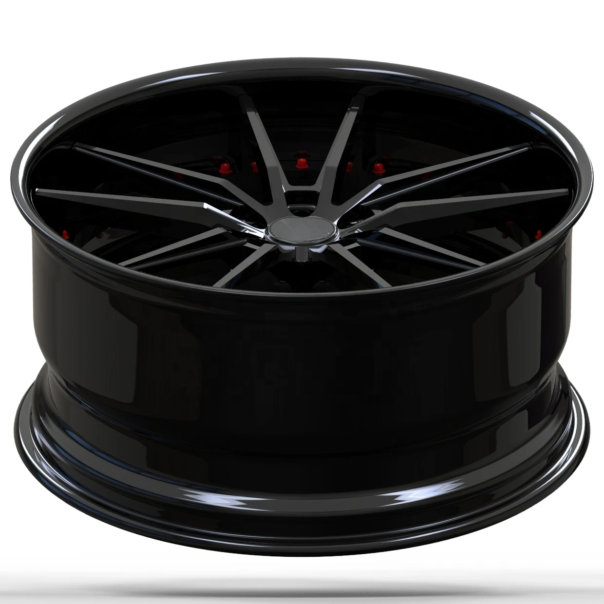 

" Inch 5 Holes Gloss Black Machine Face Two-piece Rims Car Wheels