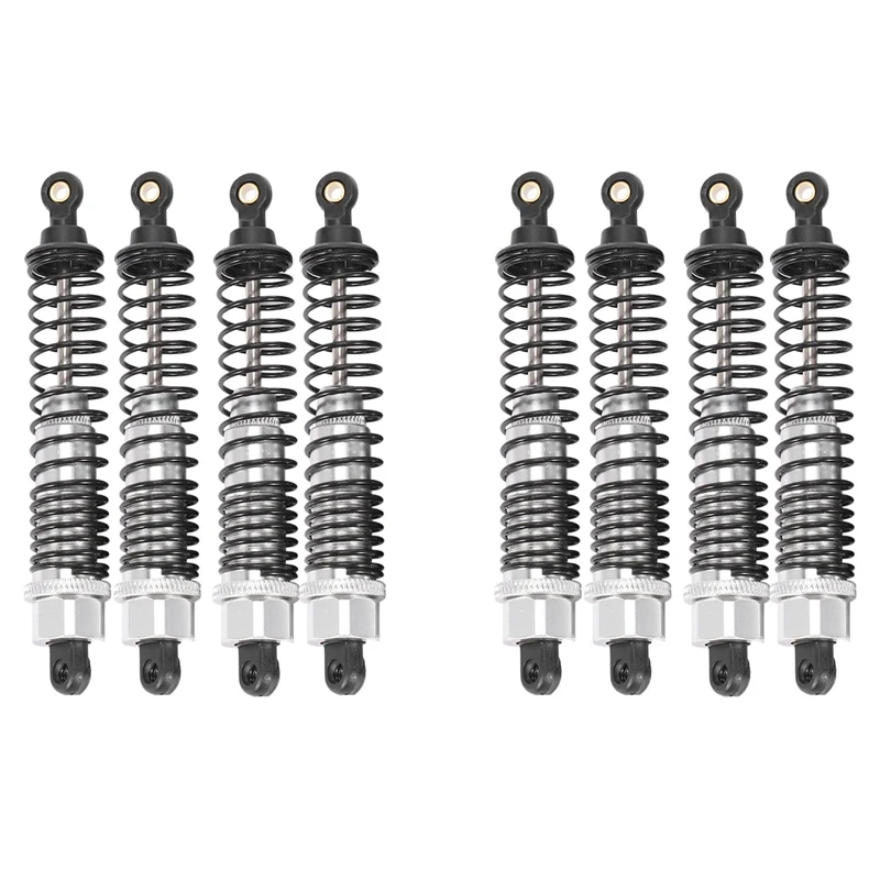 

8PCS Shock Absorber 108Mm Aluminum Alloy,Front Rear Assembled Spring Damper Suspension For 1/10 HSP RC Cars-Silver