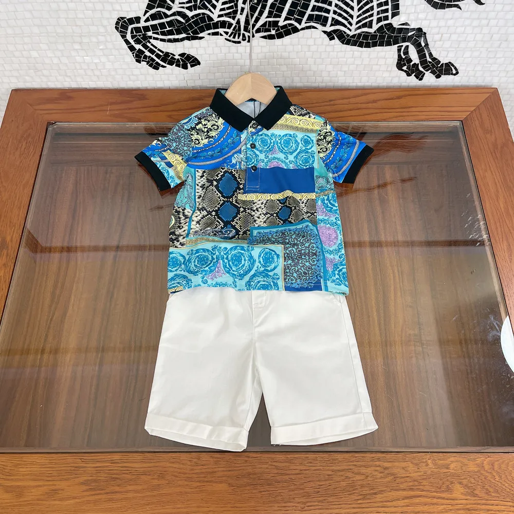 

Summer Children's Clothing Boys Suit Short Sleeve Child Lapel Polo Shirt Shorts 2 Piece Set Kids Designer Clothes Boy Outfits