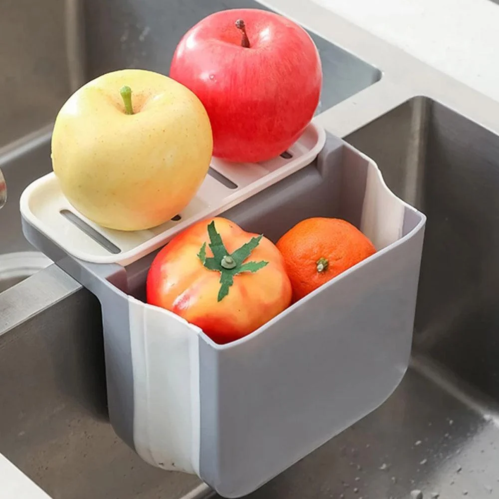 

Kitchen Sink Telescopic Draining Basket Suction Soap Rack Strainer Foldable Hanging Rack Kitchen Waste Pool Dry Wet Separation
