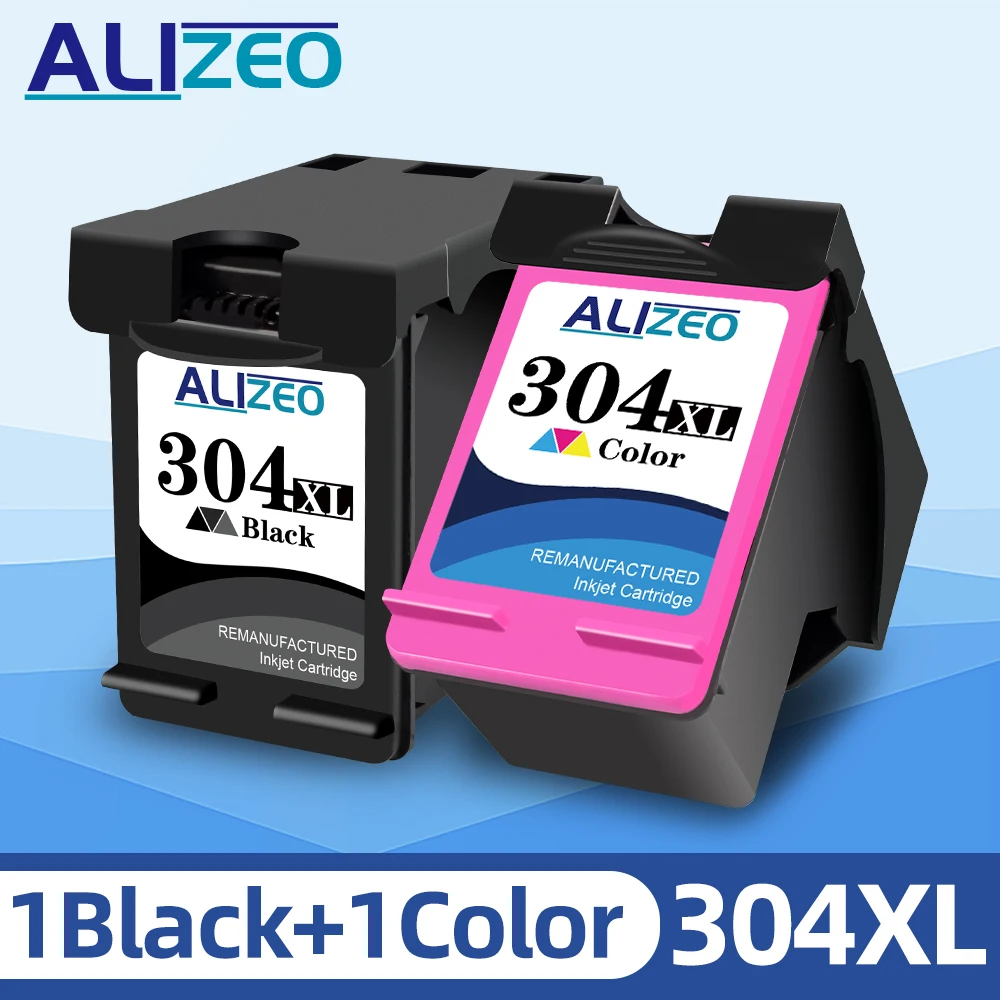 Alizeo 304 XL Ink Cartridge remanufactured For HP304 For HP Deskjet ENVY Officejet 2600  2630 3723 3724 3730 3732 3752 3755 3758