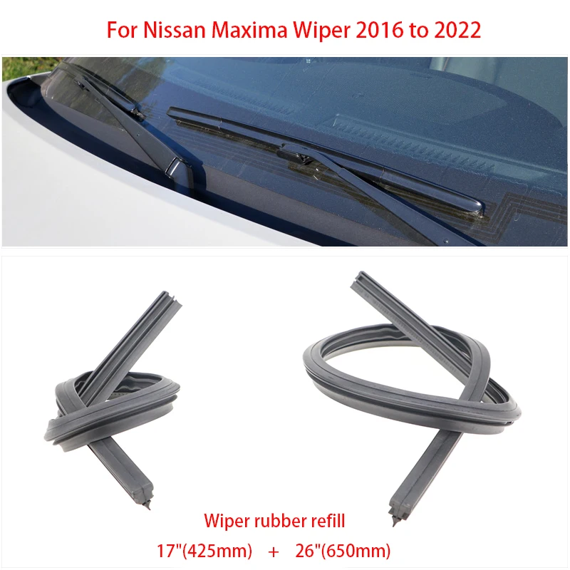 

1 Pair Wiper Refill Blade Soft Rubber Band 10mm For Nissan Maxima Car Wiper 2016 2017 2018 2019 2020 2021 2022 Accessories