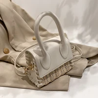 mini women handbags casual straw woven shoulder bags female messenger purses square pu leather ladies crossbody bags 2022 new