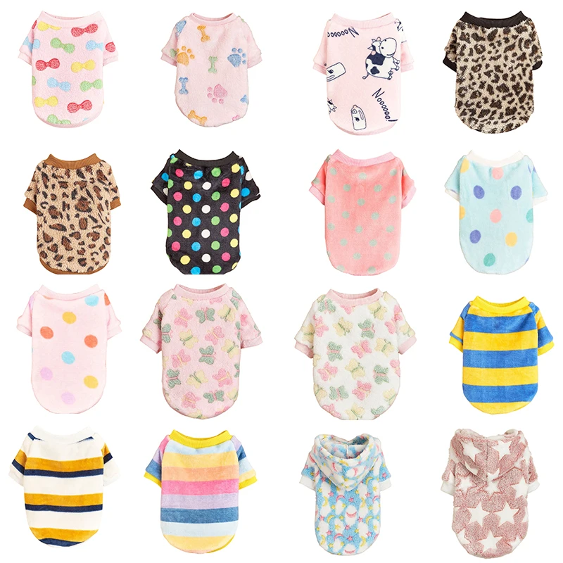 

Warm Fleece Pet Dog Clothes Cute Cartoon Printed Pet Coat Puppy Dogs Shirt Jacket for Small Dogs Dog Clothing XS-XXL