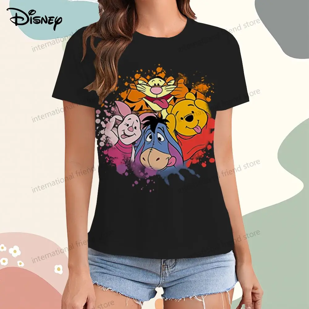 Футболка для мужчин Col Rond pour Femme Vêtement de Rue Disney Winnie l'Ourson Y2k Été 2025 Kawaii
