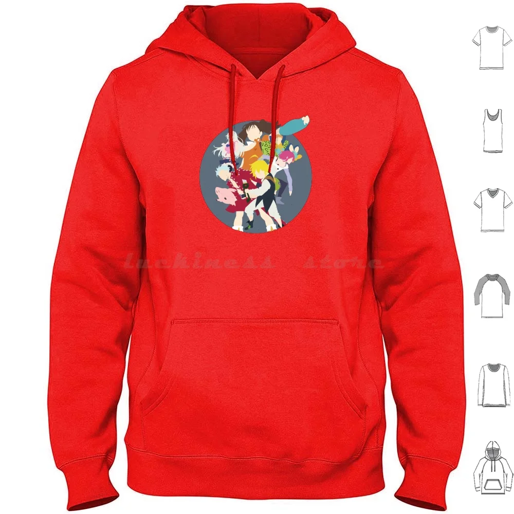 

7 Seven Deadly Sins Team Anime Hoodie cotton Long Sleeve Seven Deadly Sins Anime Manga Nanatsu No Taizai Meliodas Ban