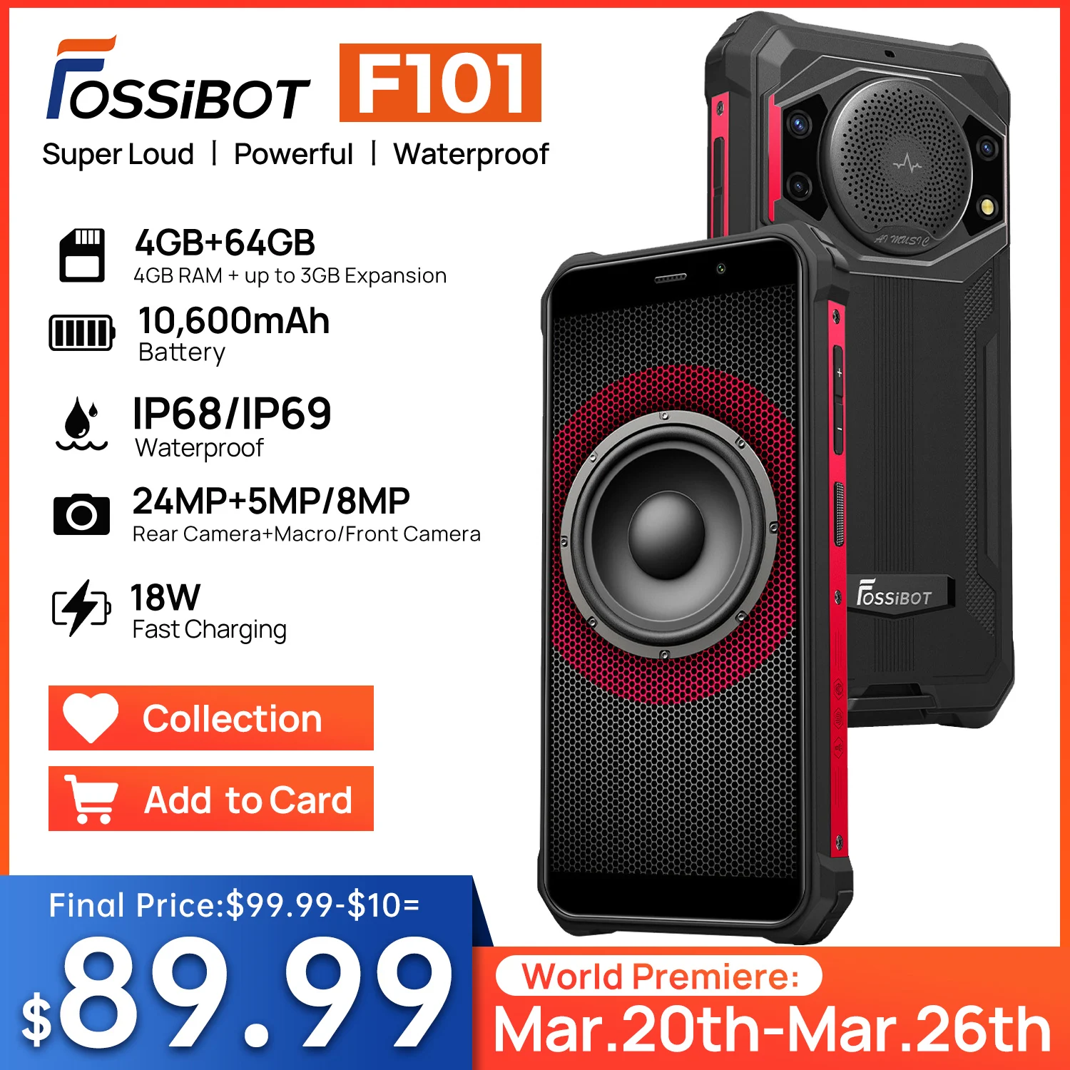 FOSSiBOT F101 Надежный смартфон 4GB RAM 64GB ROM 10600mAh Сотовый телефон Водонепроницаемый телефон Android 24MP Камера 5.45 дюймов Мобильные телефоны - купить по выгодной цене - Топ-200 товаров с Али