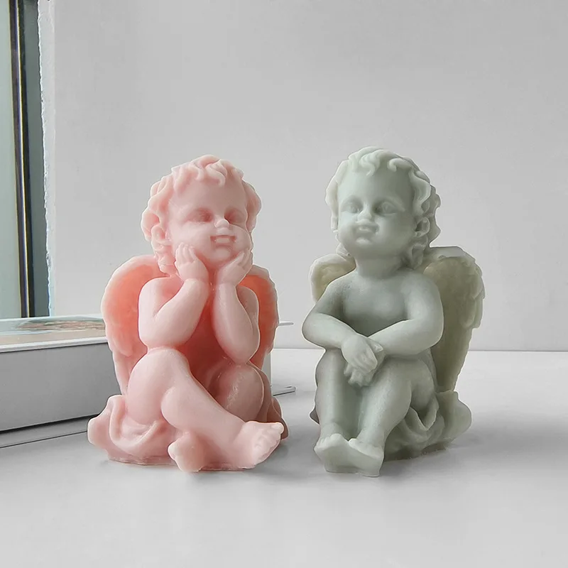 

Little Angel 3D Silicone Candle Mold Aroma Plaster Epoxy Resin Home Decor Crafts Mould DIY Gypsum Form Handmade Soap Molds