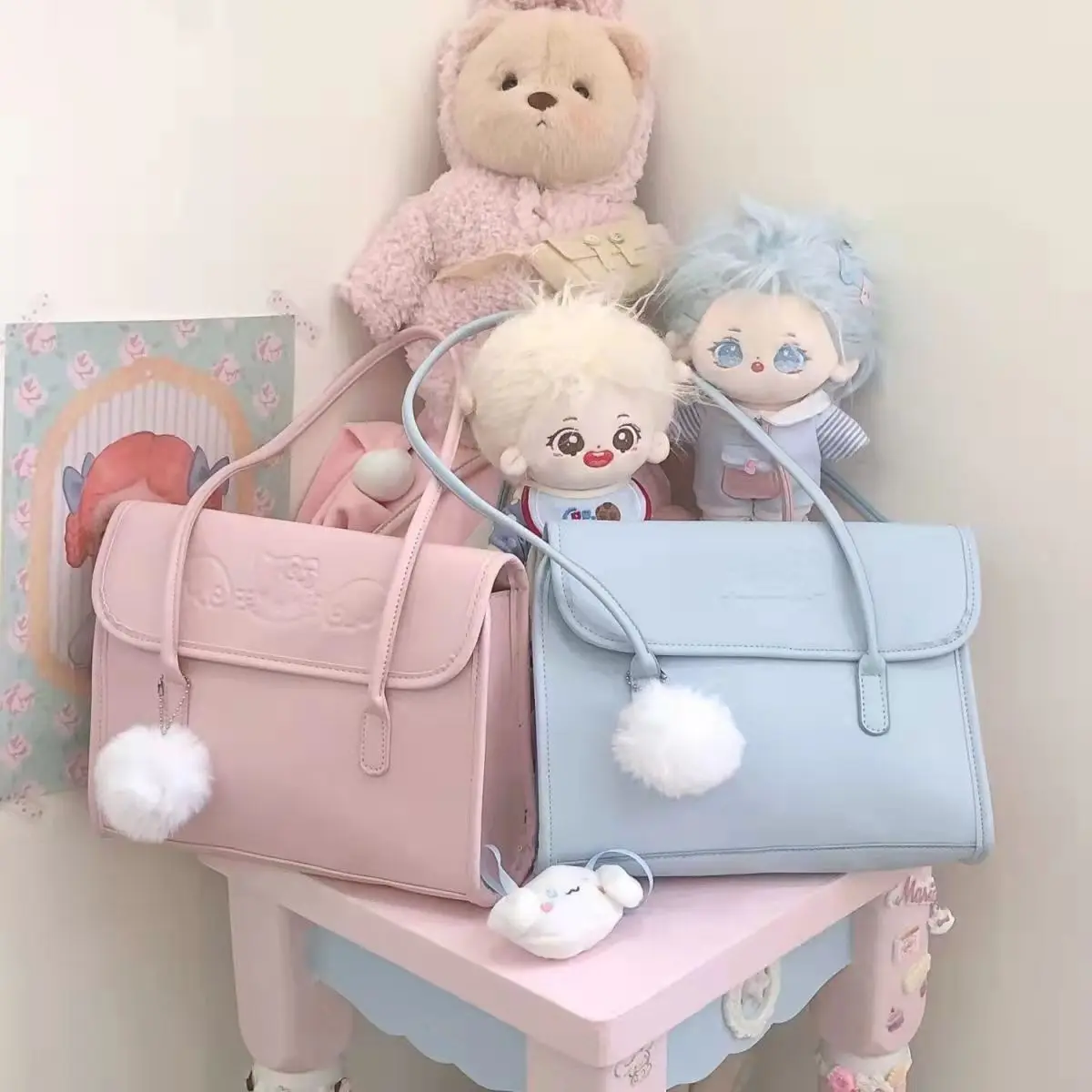 

Sanrioed Anime Cinnamoroll My Melody Kuromi Kitty Summer Cute Kawaii Ins Coin Versatile Purse Key Storage Shoulder Bag Girl Gift