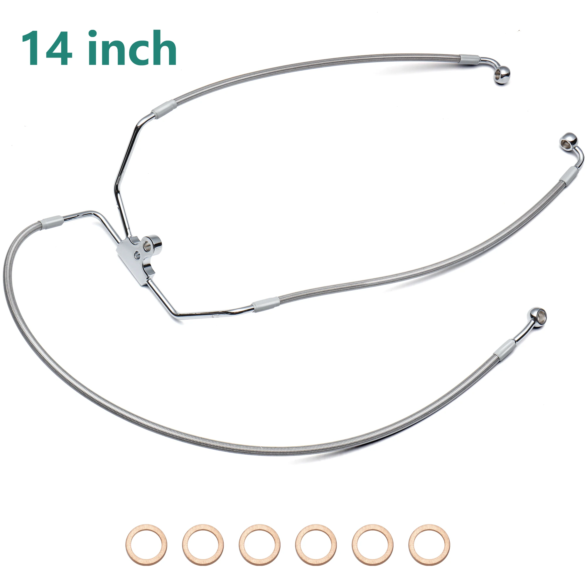 

Комплект масляных шлангов тормозной магистрали из нержавеющей стали для Harley 1996-2013 Touring Street Glide FLHX Electra Glide FLHT Road King Glide без ABS