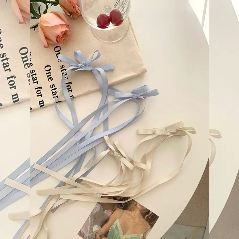 Модная тканевая заколка для волос с длинной лентой балетная в стиле Лолиты