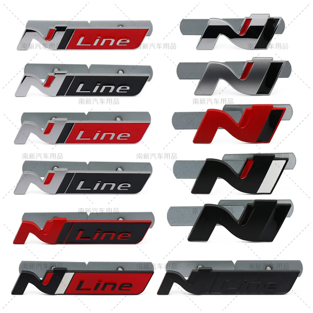 

Front Grille Car N Line Nline Badge Emblem Decal for Hyundai I30 2021 Sonata Elantra Veloster Kona Tucson N Line Styling