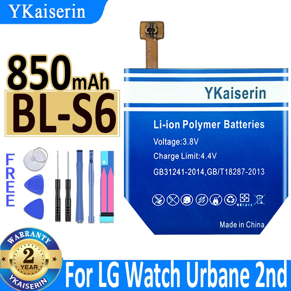 

YKaiserin Replacement Battery BL-S6 BLS6 BL -S 6 For LG Watch Urbane 2nd Edition LTE W200 W200A Watch Battery 850mAh