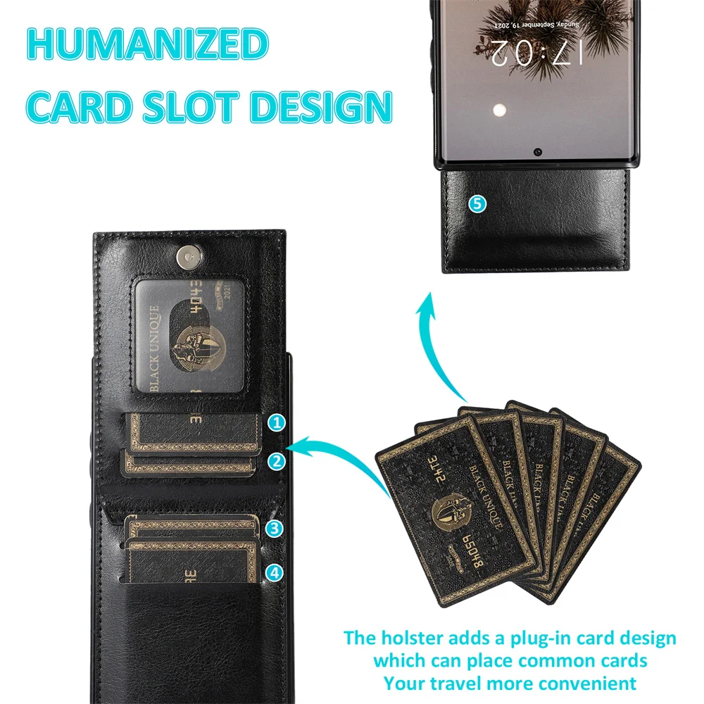 Чехол-книжка с держателем для карт Samsung Galaxy S24 S23 S22 S21 S20 Plus + Note 20 Ultra FE A73 A54 A53 A52S A52 A33