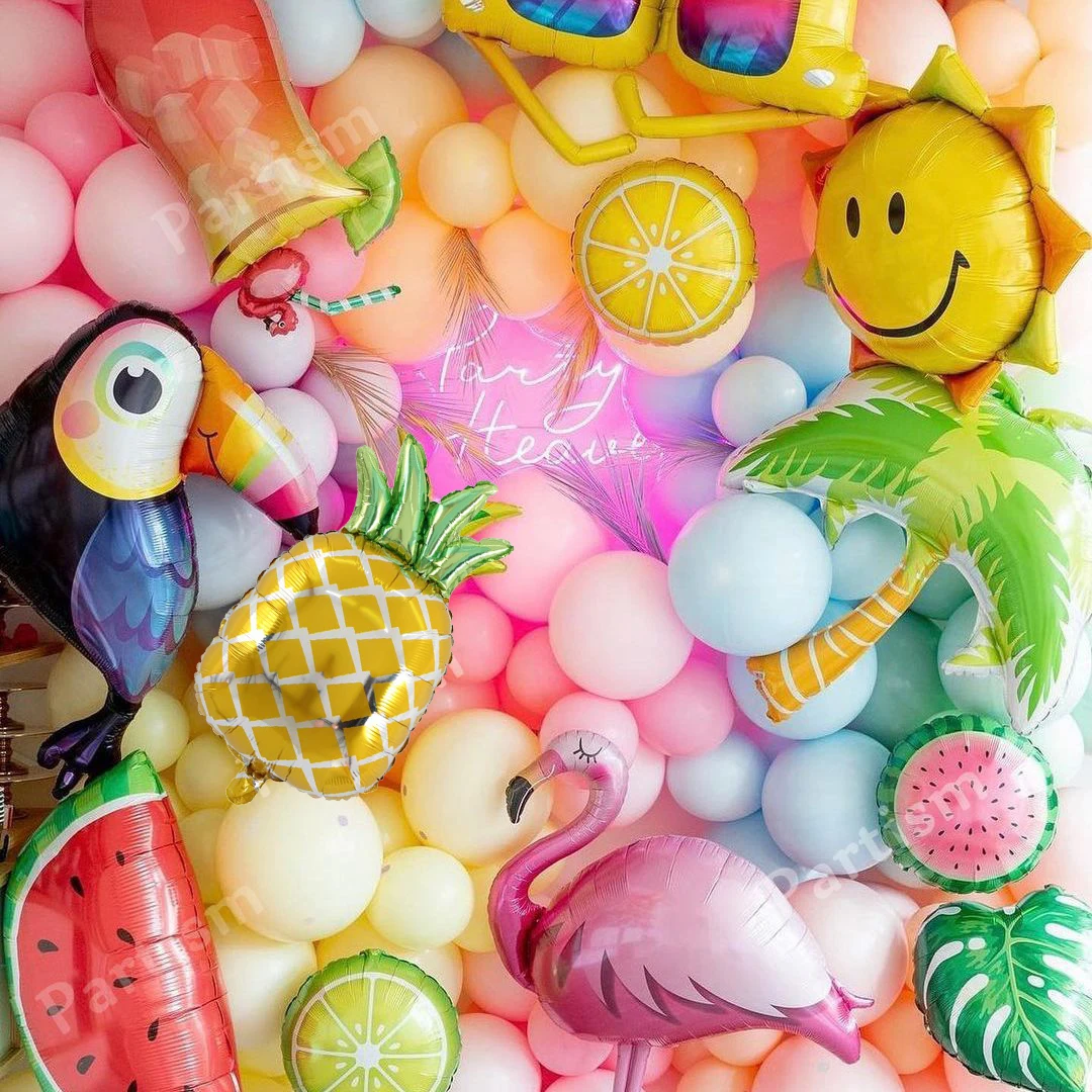 

Fruits Balloons Summer Hawaii Party Balloon Flamingo Balls For Kids Birthday Decorations Tropical Hawaiian Party Supplies