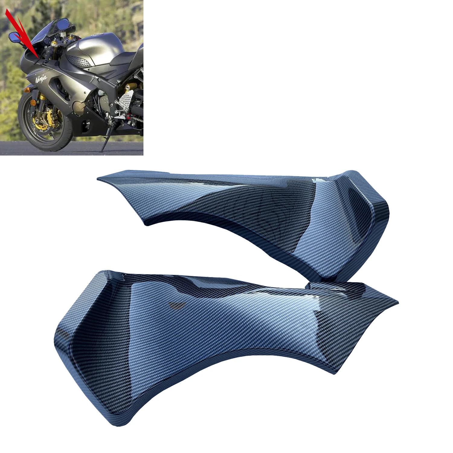 

Обтекатель для мотоциклетного воздуховода из углеродного волокна для KAWASAKI Ninja ZX6R ZX636 ZX 6R 2005 2006