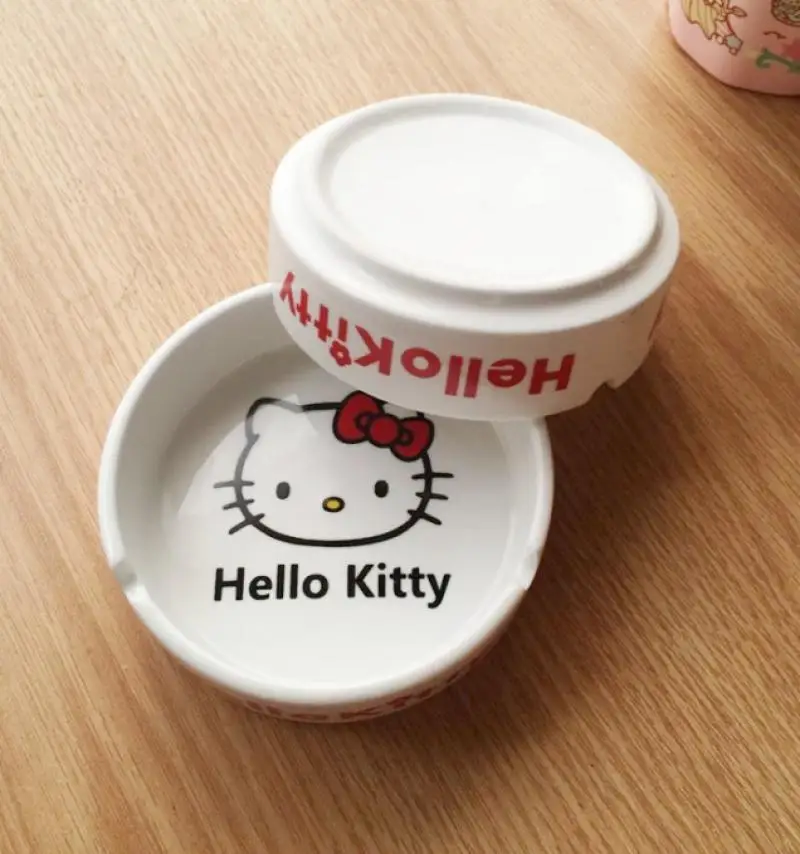 Sanrioed Hellokittys симпатичная керамическая пепельница домашняя простая декоративная в