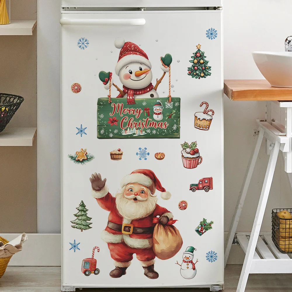 1 шт. рождественские украшения Санта-Клаус снеговик холодильник шкаф украшение