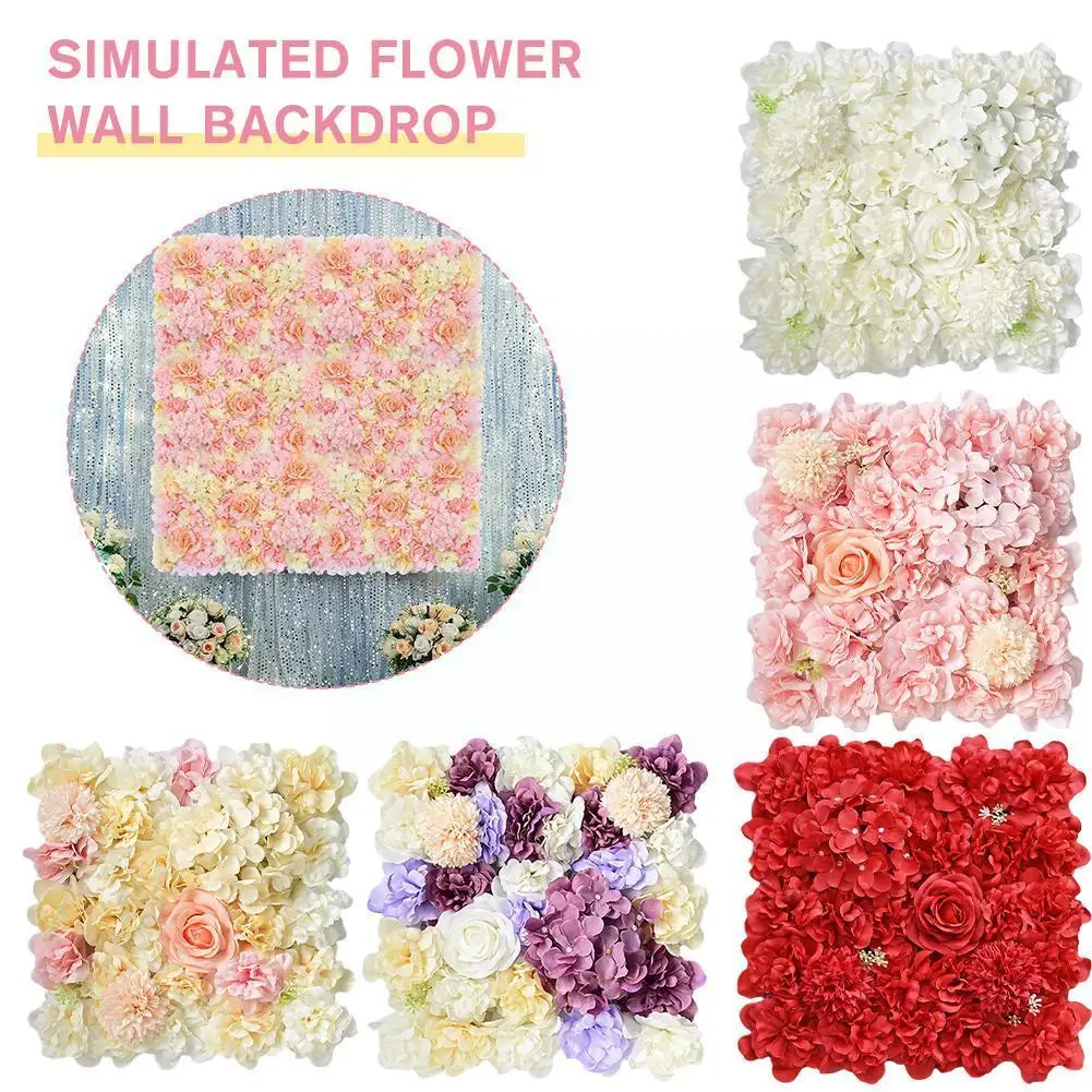 

Artificial Flower Wall Background Simulation Flower Wedding For Family Wedding Decoration, Fake Leaves Diy Hanging Wreath X0q1