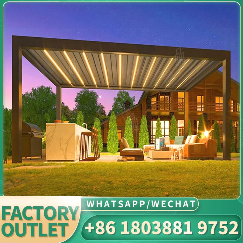 Беседка 3x3 3x4 5x5 5x4 полностью автоматическая раздвижная Водонепроницаемая