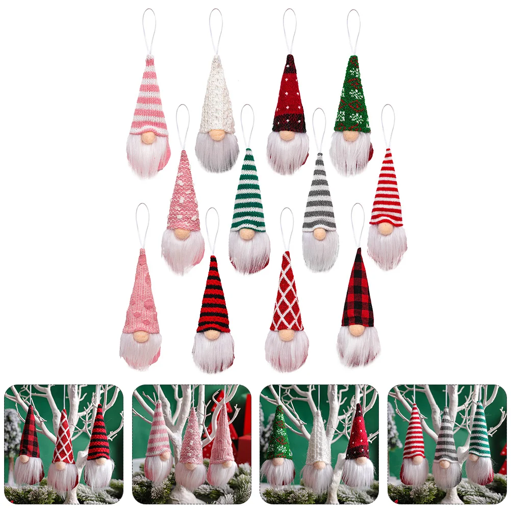 

12 шт. Декор гнома, рождественские гномы, плюшевые вечерние ничные подвесные украшения, праздничные подвесные украшения, рождественские укр...