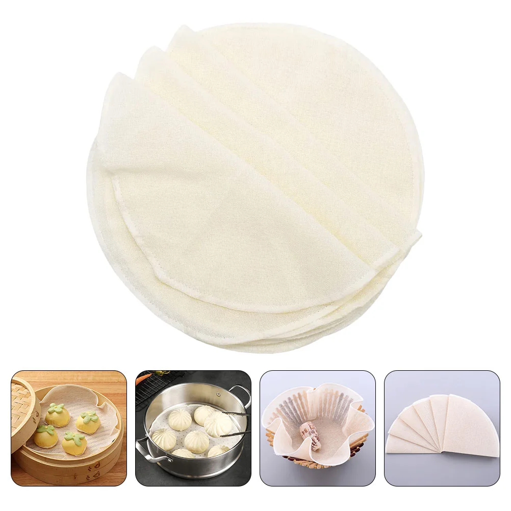 

20Pcs Steamer Mesh Pads 32CM Cotton Round Reusable Steamer Liners Non- Steamer Mat Breathable Cloth Filters for Steaming