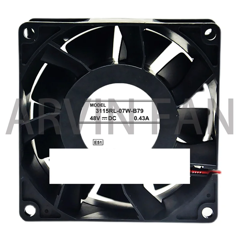 Оригинальный охлаждающий вентилятор 80 мм 48 в чехол, 8038 дюйма, 8 см, 3115RL-07W-B79, 48 В, 0.43A, охладитель