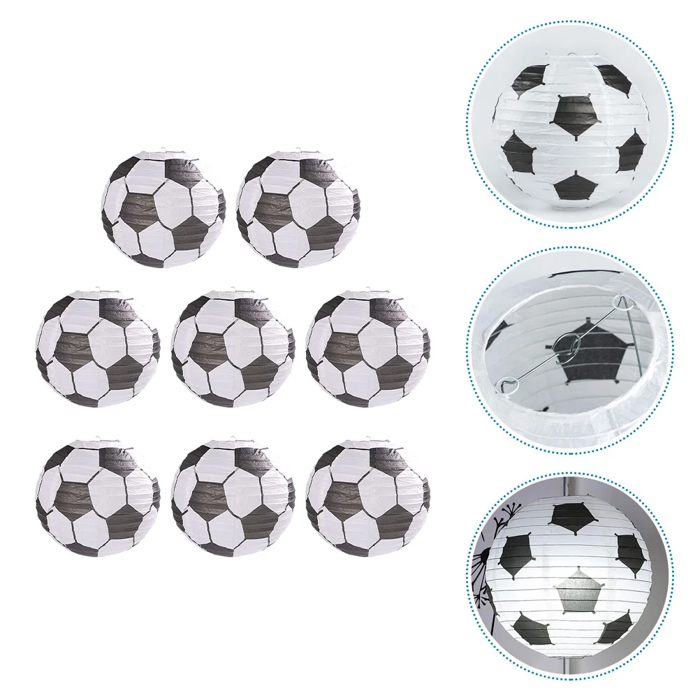 

8pcs Soccer Paper Lantern Ceiling Hanging Lantern Decor for Soccer Party