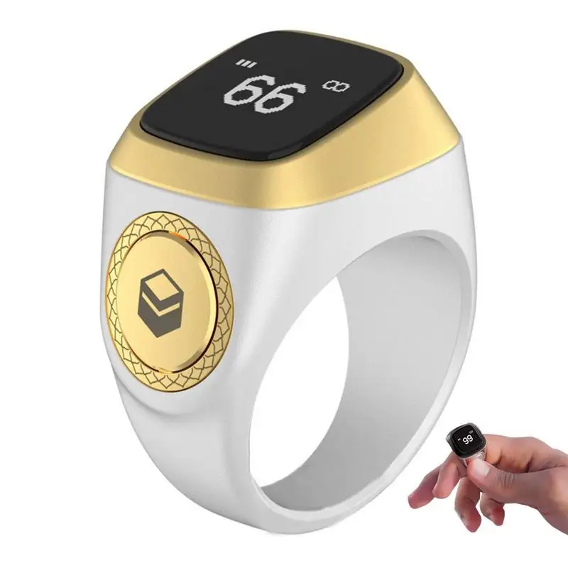 

Intelligent Ring Islamic Ring Counter Prayer Reminder Unisex Multi-Language Rings Finger Counter Gifts 5 Prayer Time Reminder